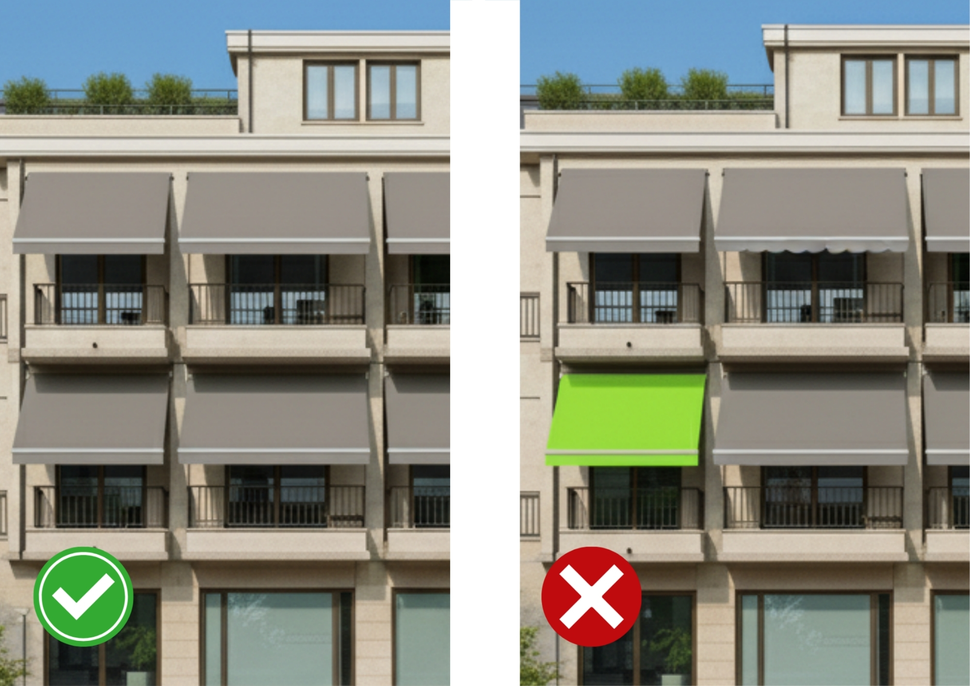 Regolamento condominiale delle tende da sole